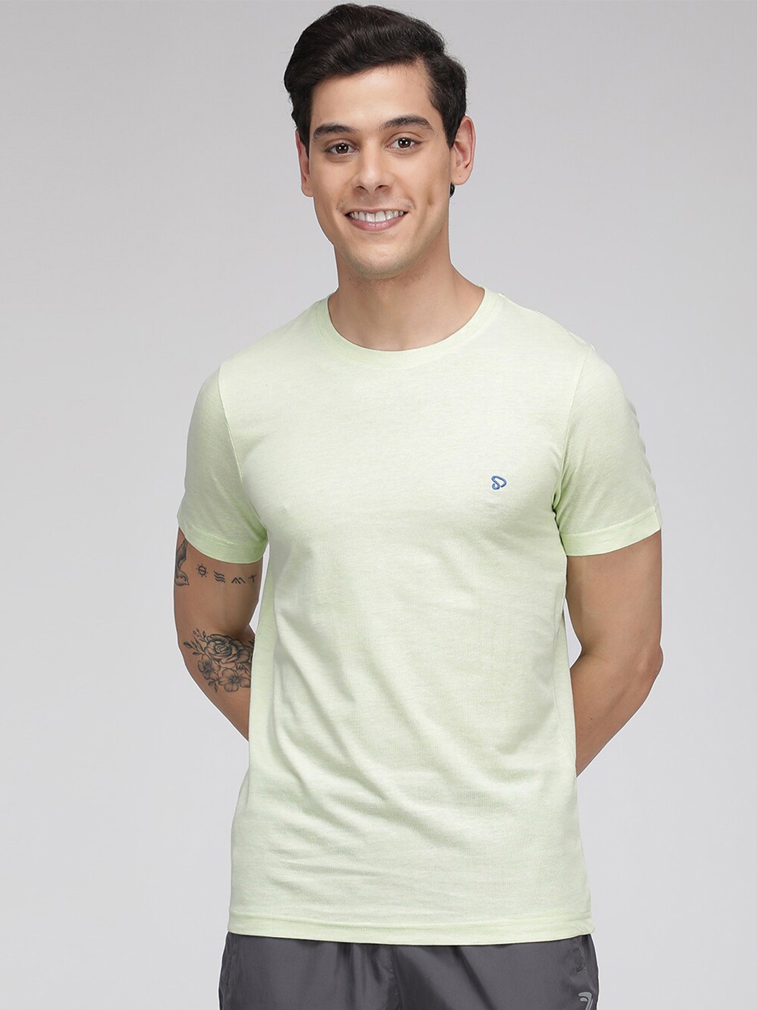 

SPORTO Round Neck Short Sleeves Cotton T-shirt, Yellow