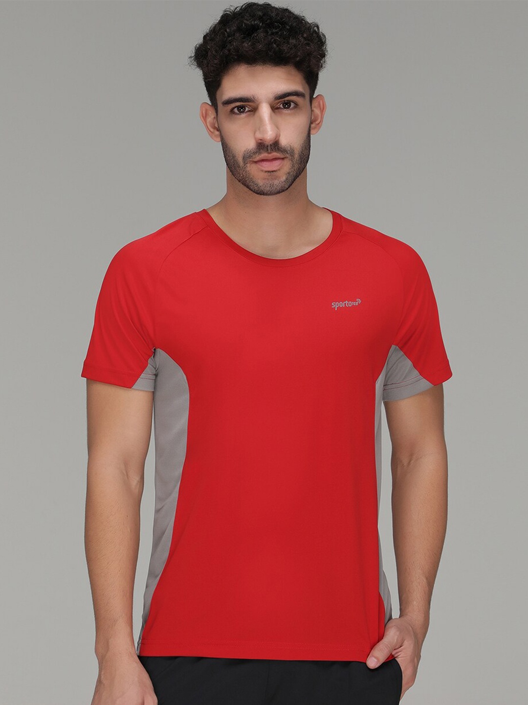 

SPORTO Round Neck Raglan Sleeves Regular Fit T-shirt, Red