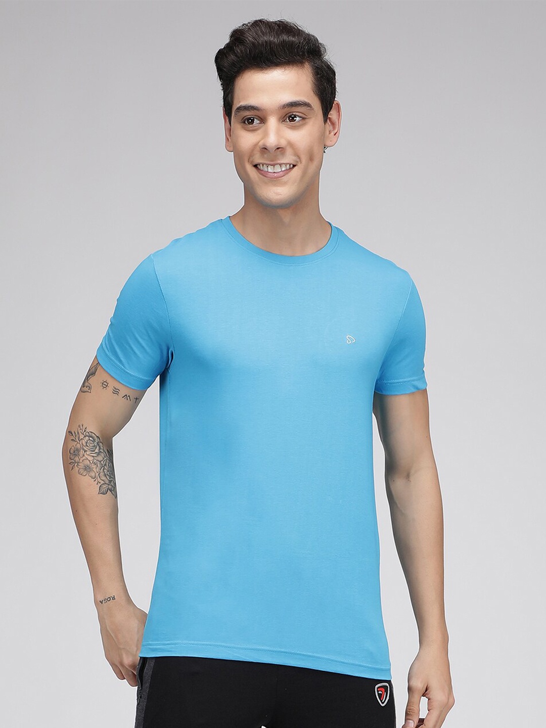 

SPORTO Round Neck Cotton T-Shirt, Blue