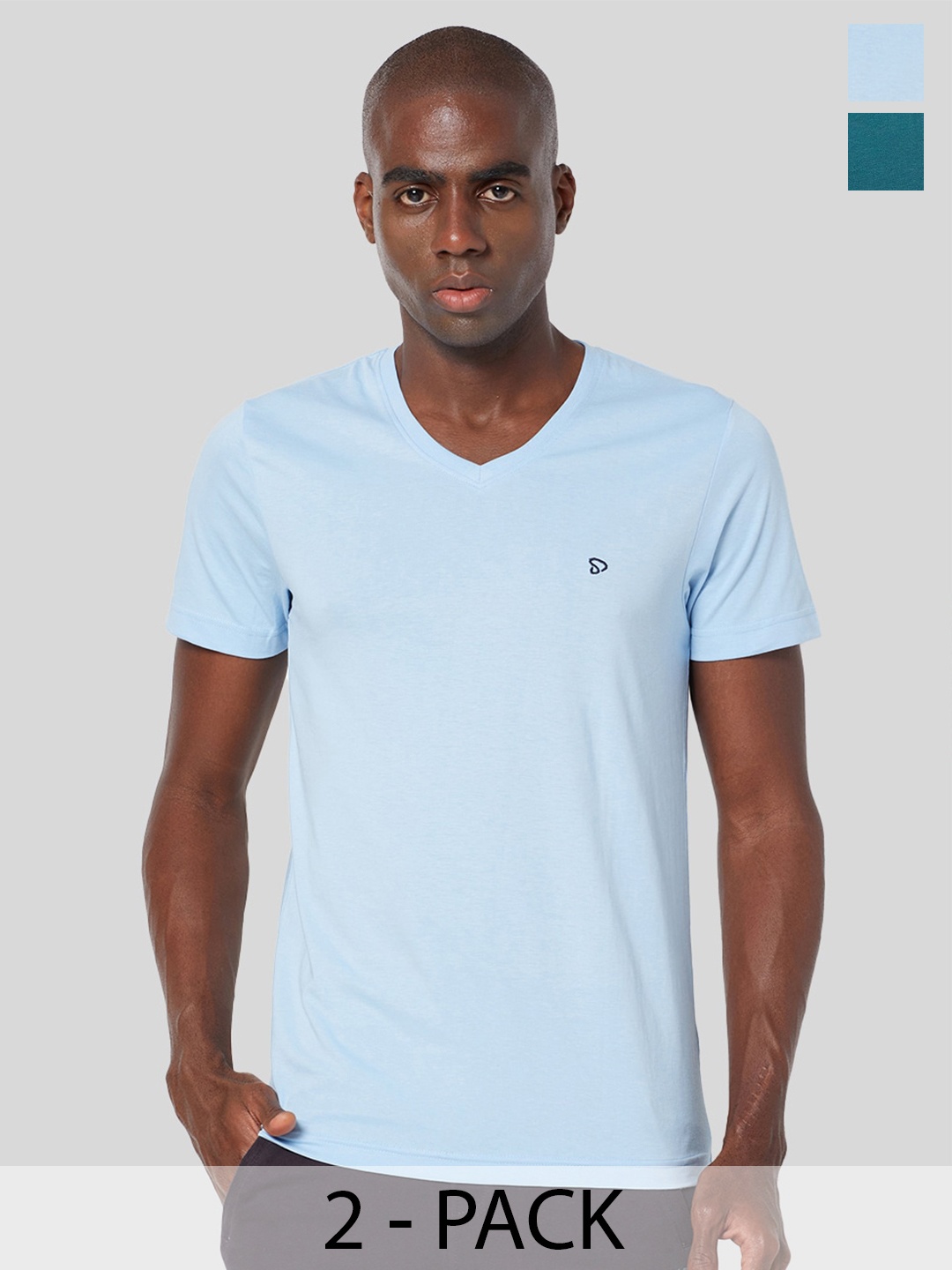 

SPORTO Pack Of 2 V-Neck Short Sleeves T-shirts, Blue