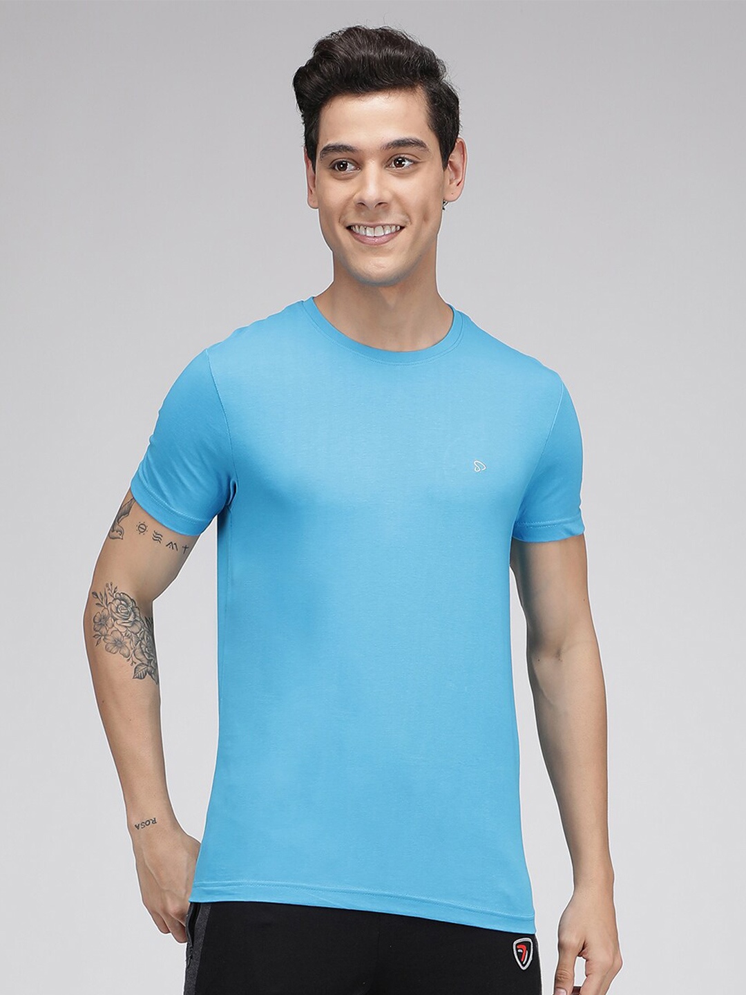 

SPORTO Round Neck Short Sleeves Cotton T-shirt, Blue