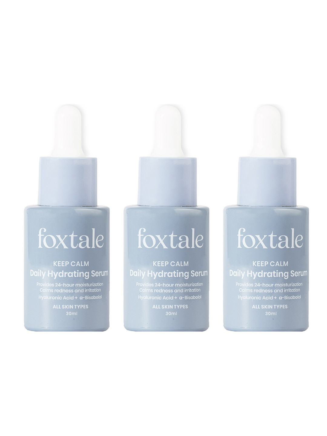 

FoxTale 2Pcs Keep Calm Daily Hydrating Serum with Hyaluronic Acid - 30ml each, Grey
