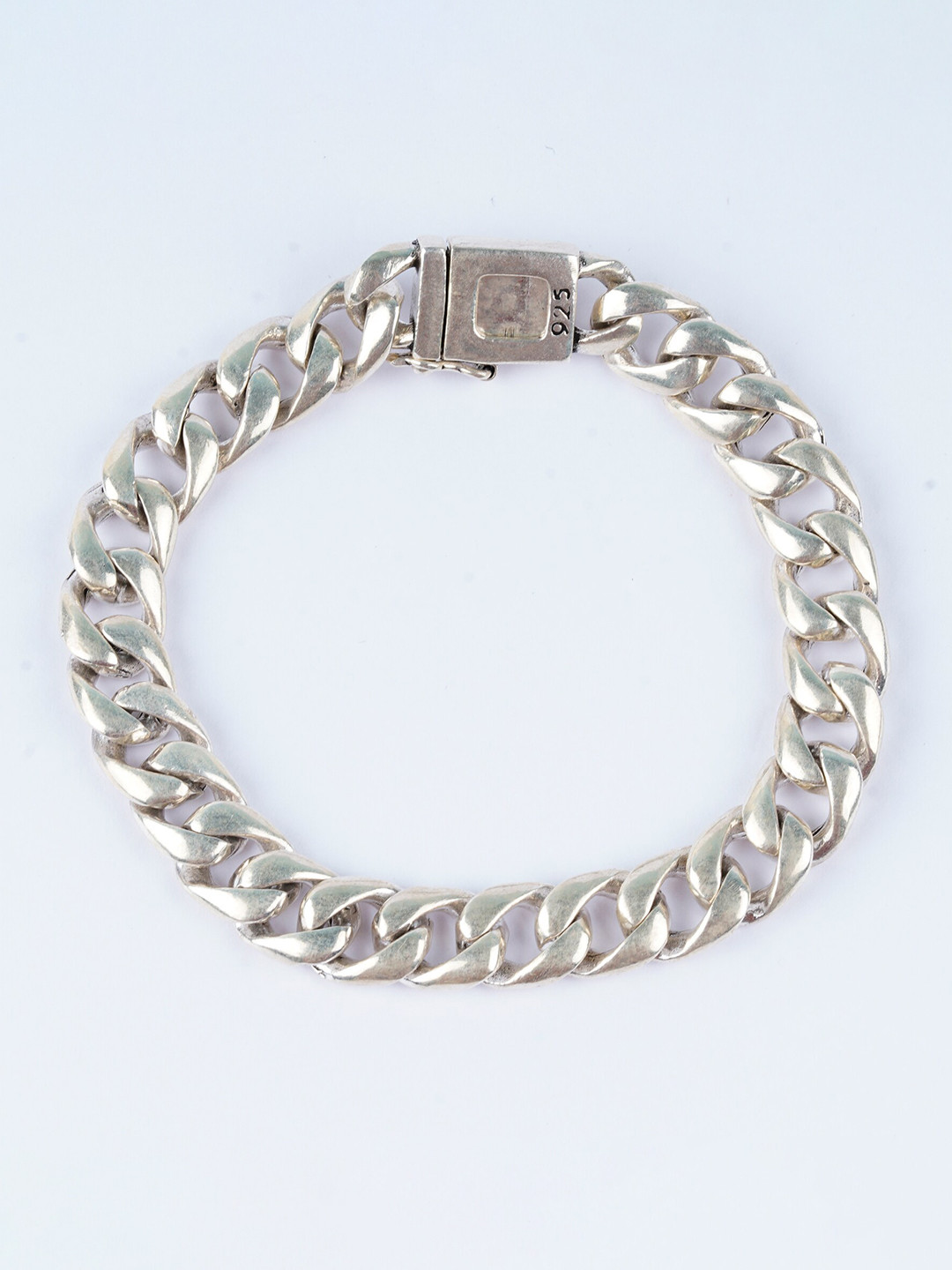 

925 SILLER Men Rhodium-Plated 925 Pure Silver Wraparound Bracelet