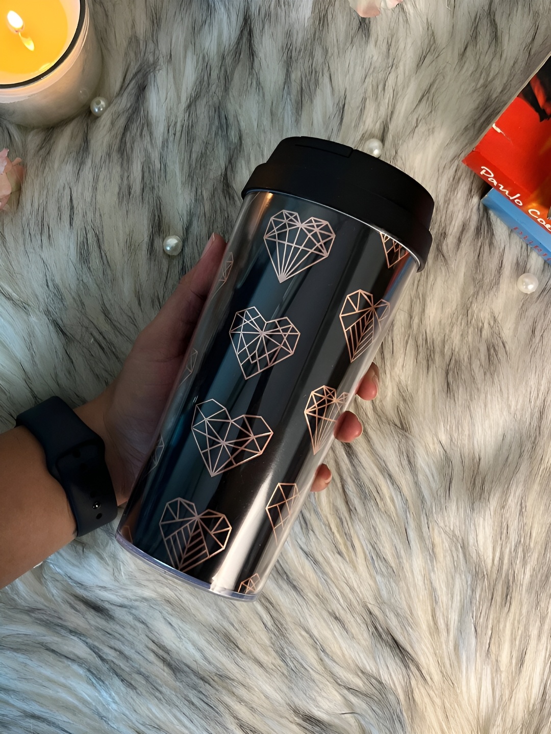 

Giftii Black & Rose Gold Printed Ceramic Glossy Mugs Set of Cups and Mugs