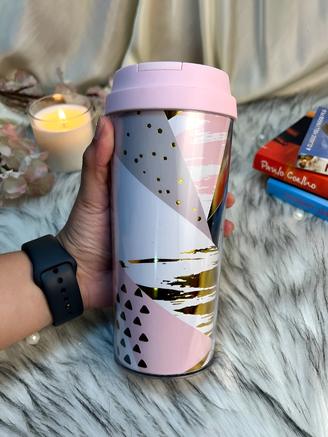 

Giftii Pink & Blue Printed Ceramic Matte Cups Set of Cups and Mugs