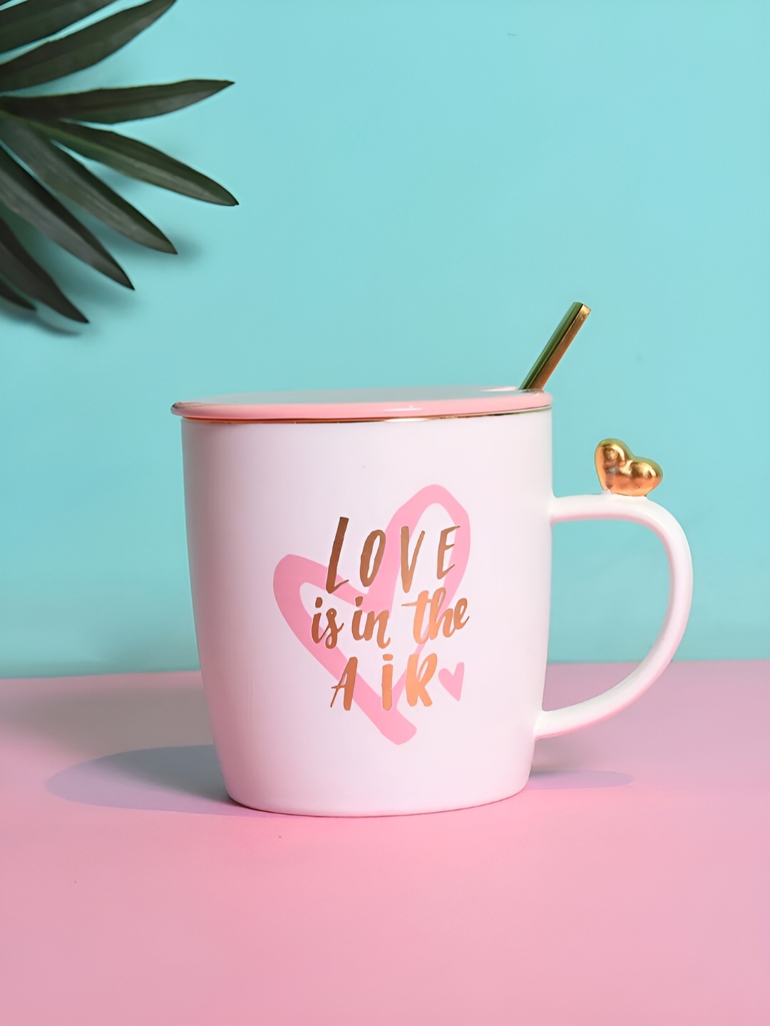 

Giftii Pink & Gold-Toned Printed Ceramic Glossy Mugs Set of Cups and Mugs