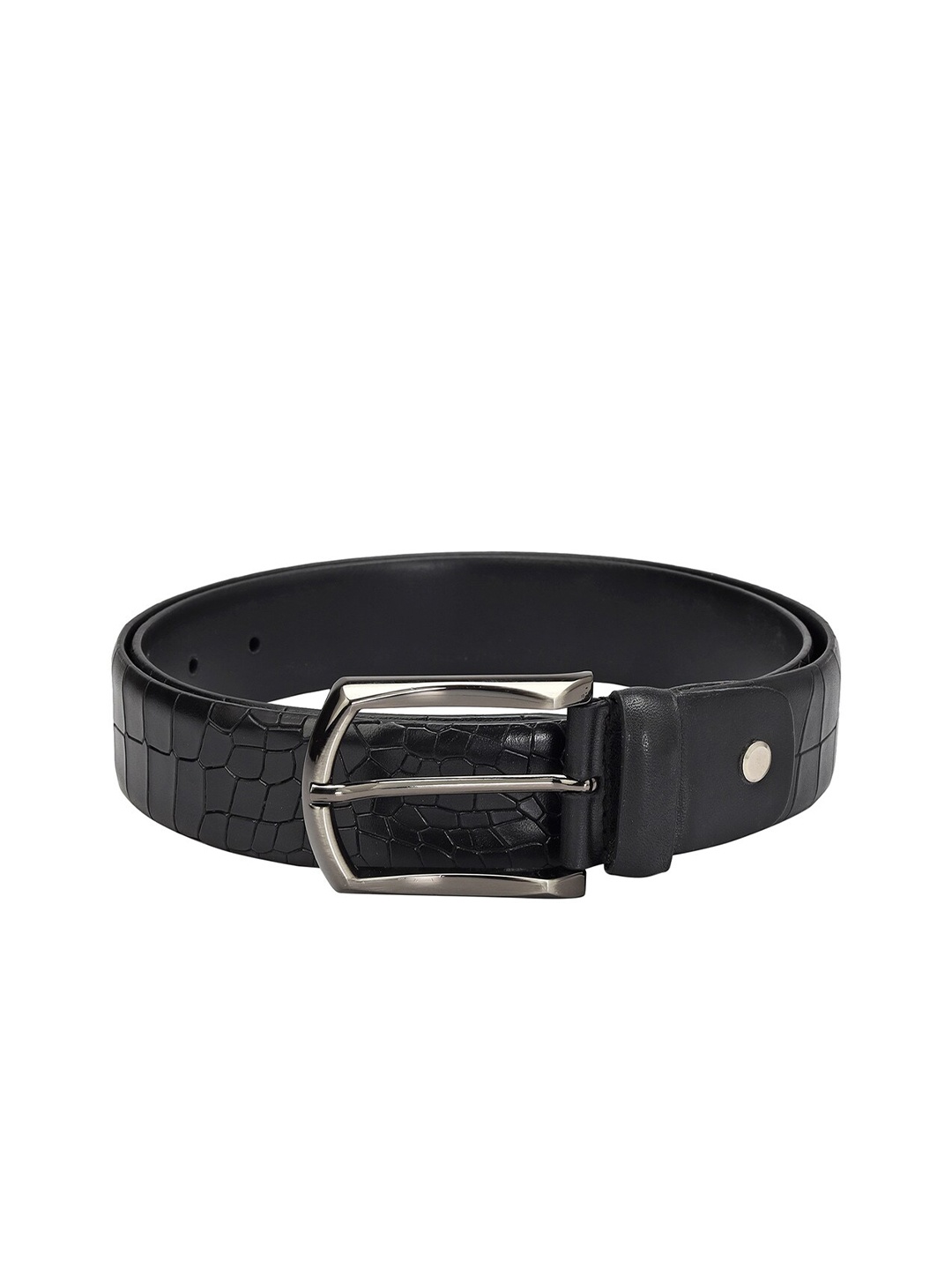 

Da Milano Men Textured Leather Belt, Black