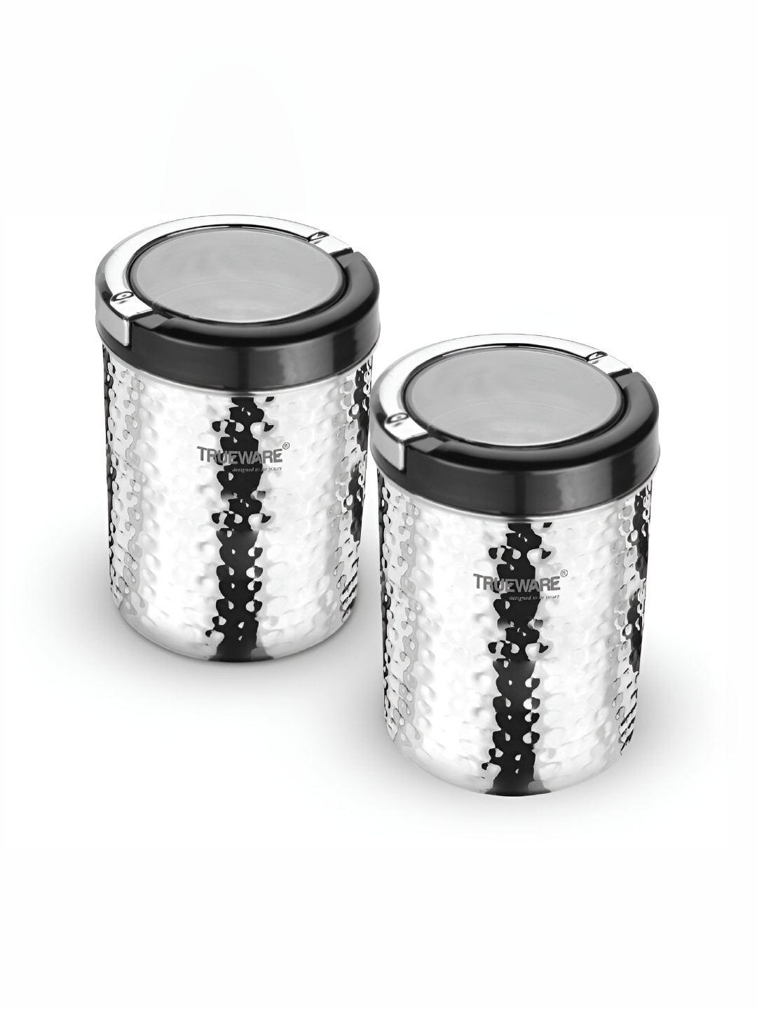 

Trueware Silver-Toned 2 Pieces Stainless Steel Dishwasher Safe Food Container 1L
