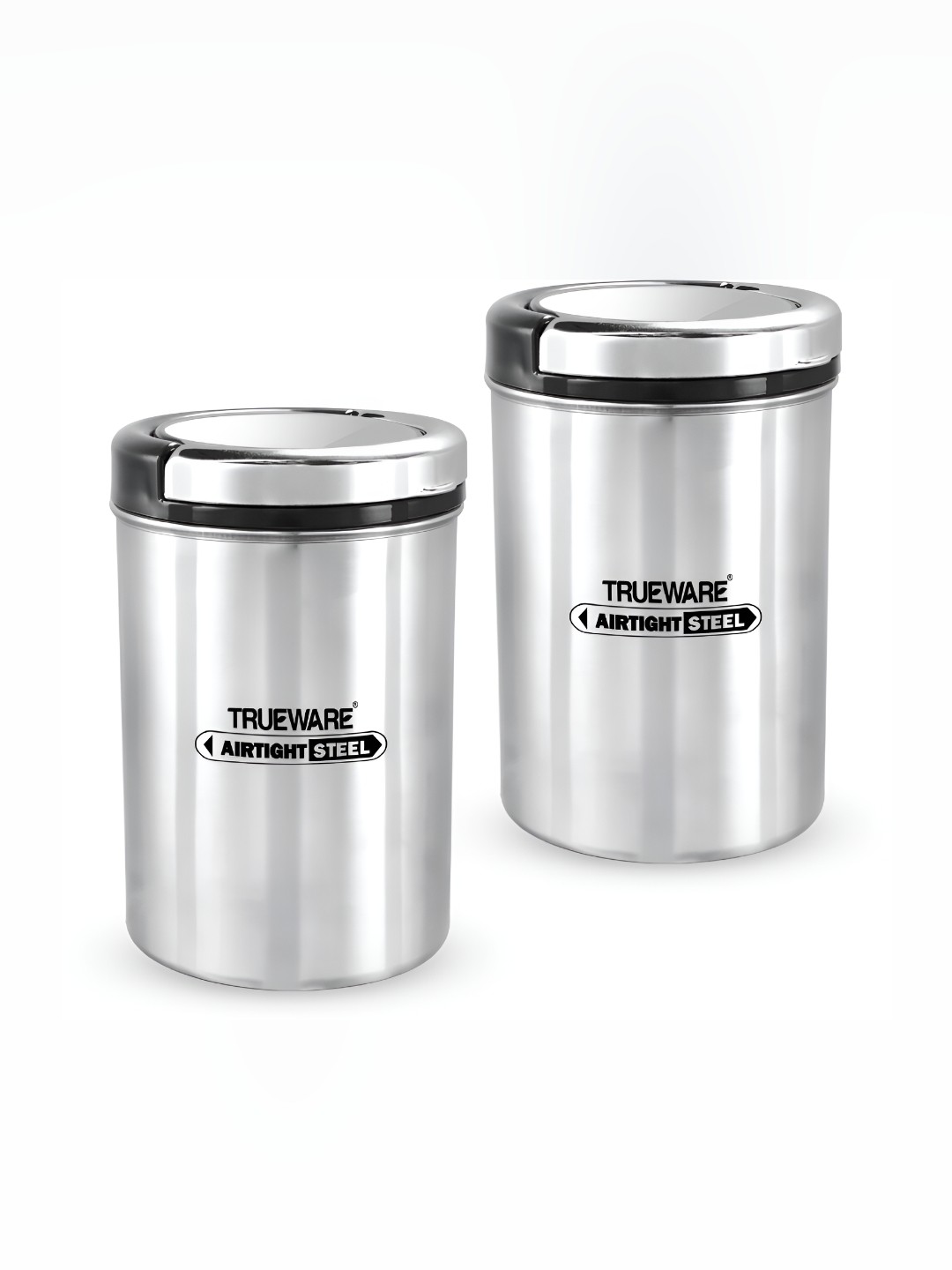 

Trueware Silver-Toned 2 Pieces Stainless Steel Dishwasher Safe Food Container 1L