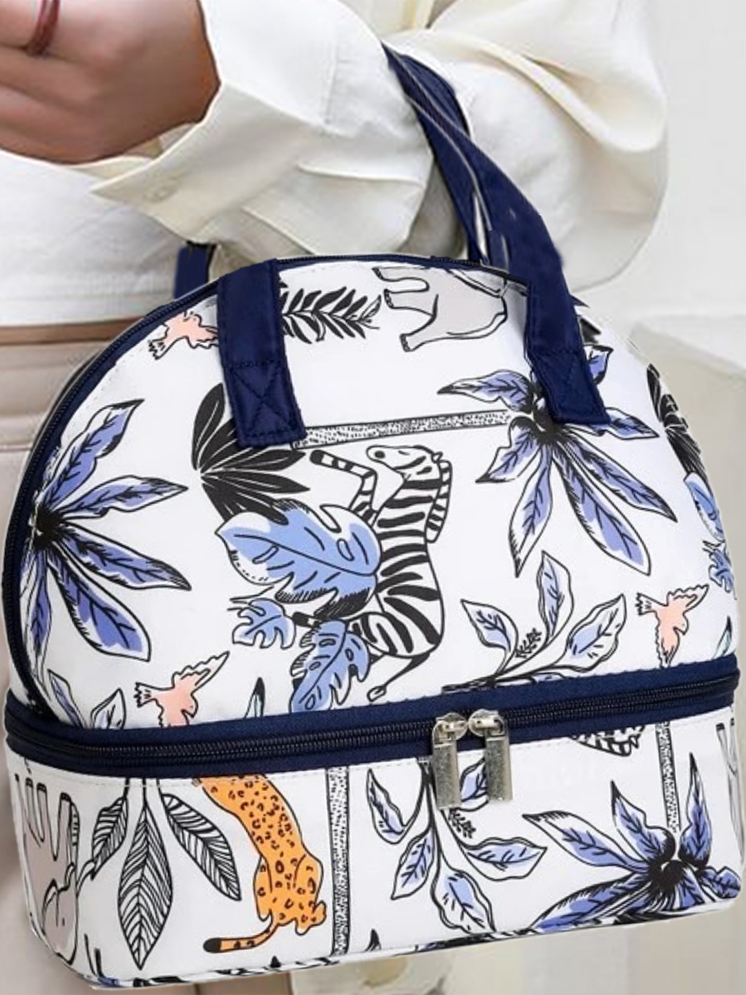 

Babymoon Kids Printed Portable Lightweight Diaper Bags, White
