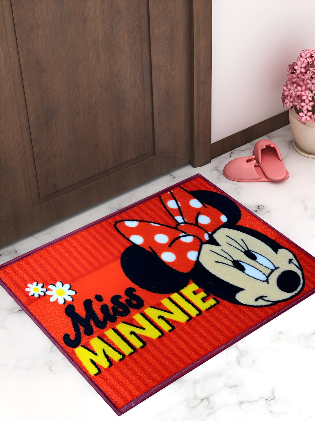 

Athom Living Red & White Printed Anti Slip Doormat