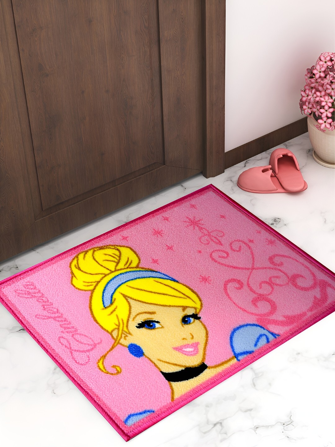 

Athom Living Pink & Yellow Printed Anti Slip Doormat