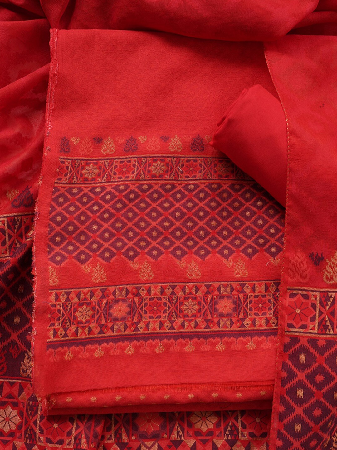 

SHINGORA Unstitched Dress Material, Red
