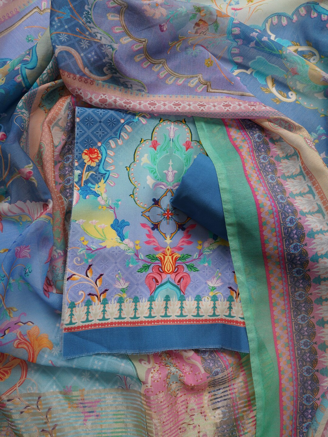 

SHINGORA Printed Unstitched Dress Material, Blue
