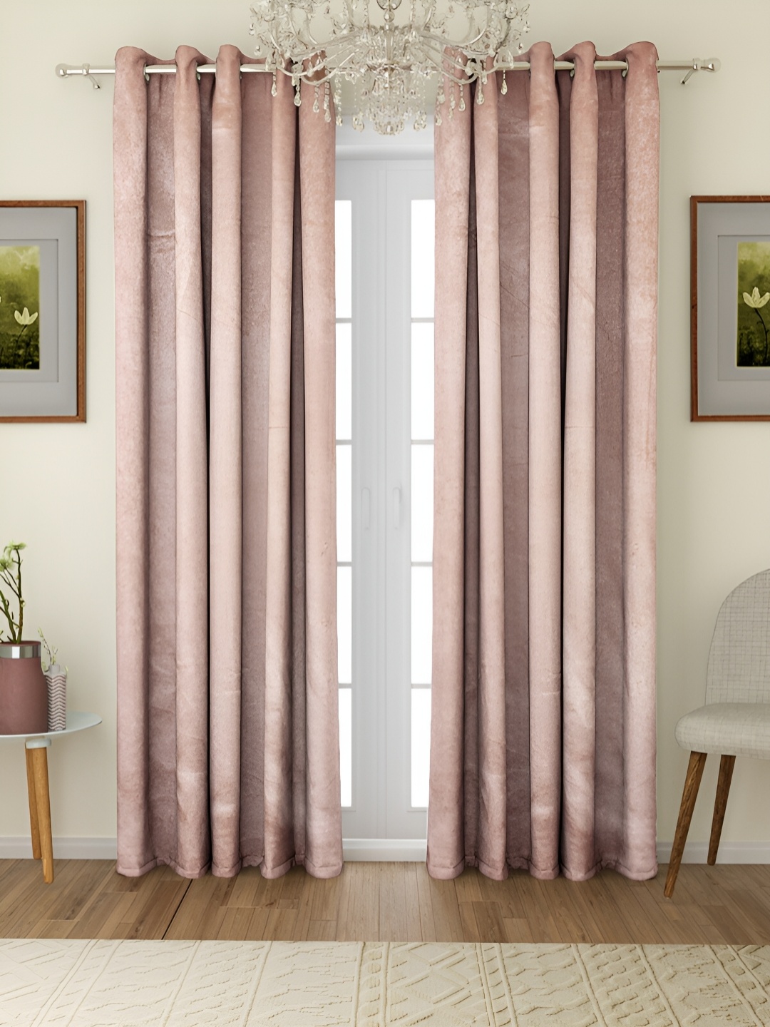 

ROMEE Beige 2 Pieces Room Darkening Door Curtain