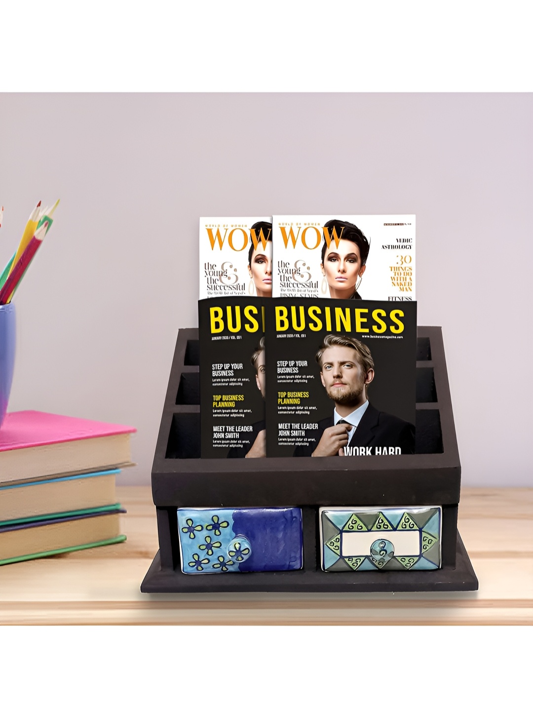 

Two Moustaches Black Makeup Organiser