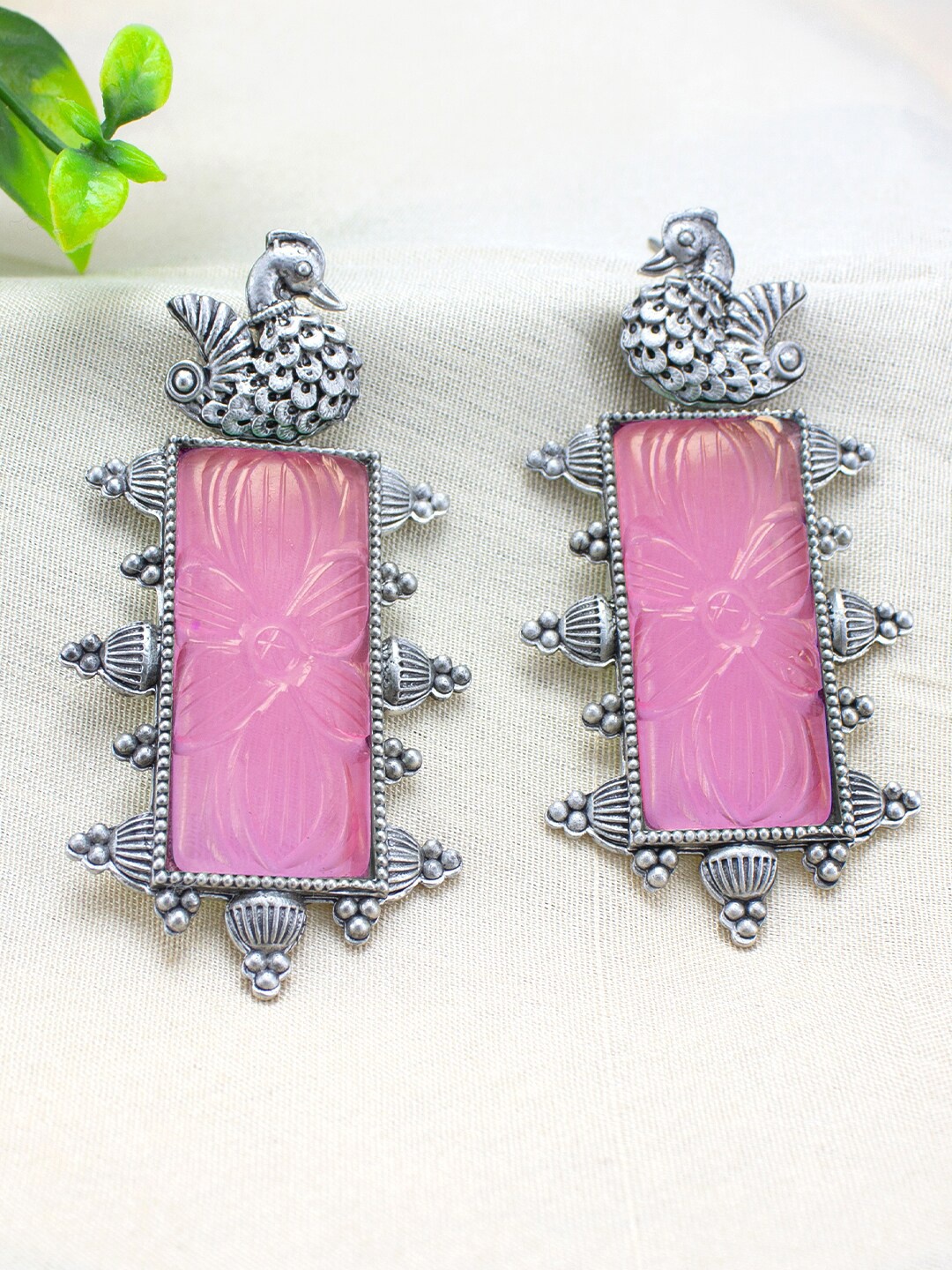 

PRIVIU Silver-Plated Classic Studs Earrings, Pink