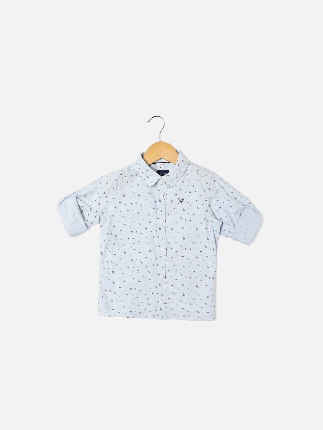 

Allen Solly Junior Boys Slim Fit Opaque Printed Casual Shirt, Blue