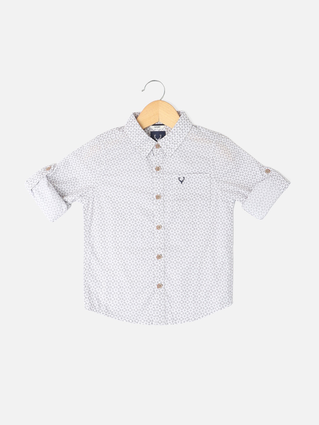

Allen Solly Junior Boys Slim Fit Opaque Printed Casual Shirt, White