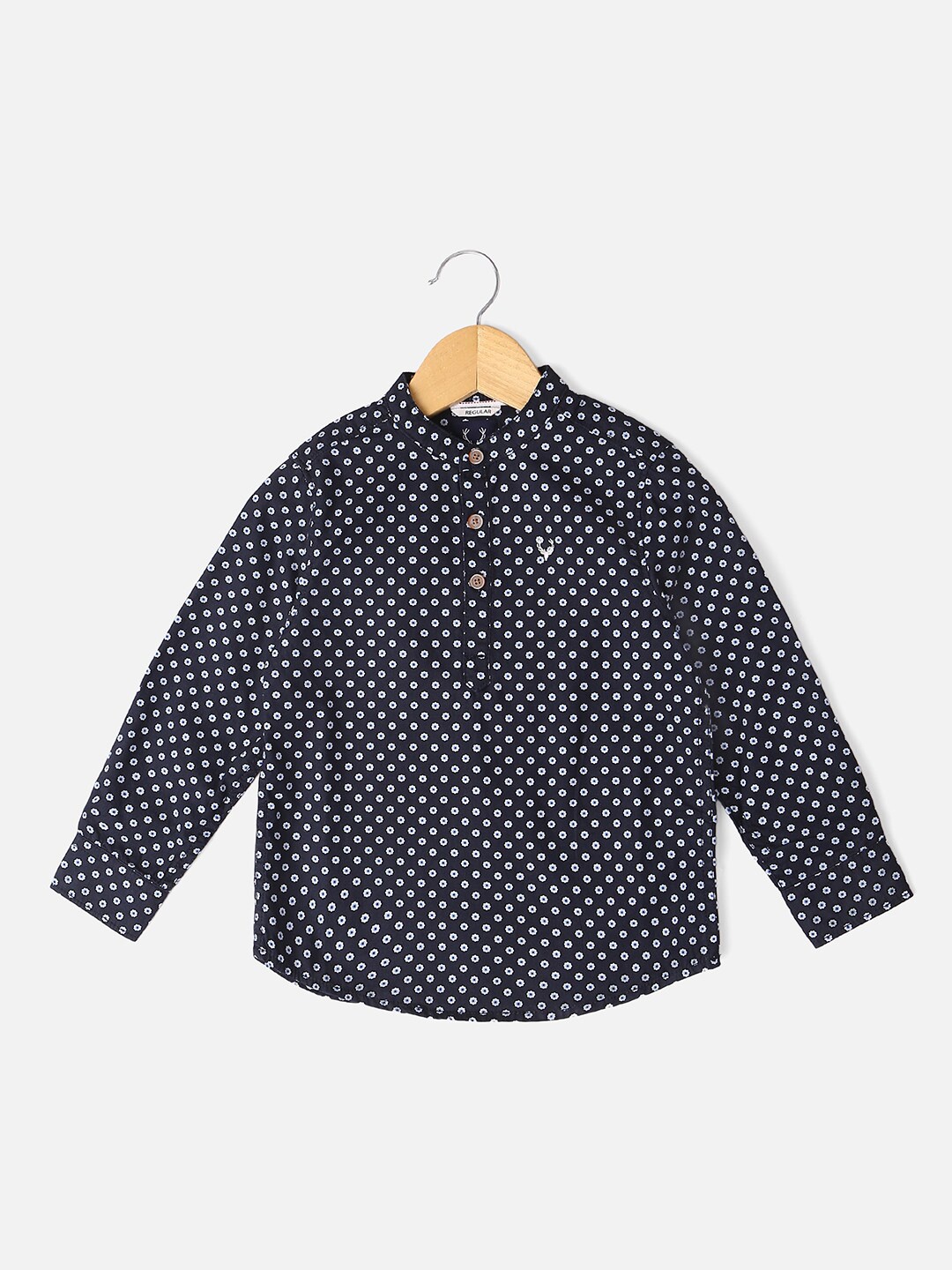 

Allen Solly Junior Boys Polka Dot Opaque Printed Casual Shirt, Black