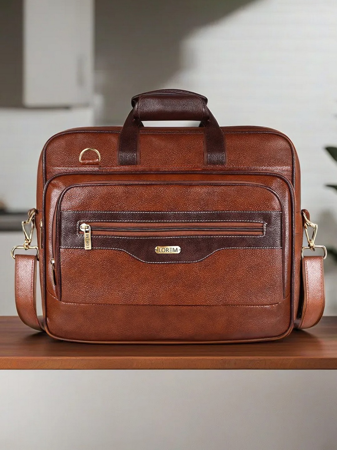 

LOREM Unisex Textured Laptop Bag Up to 16 inch, Orange