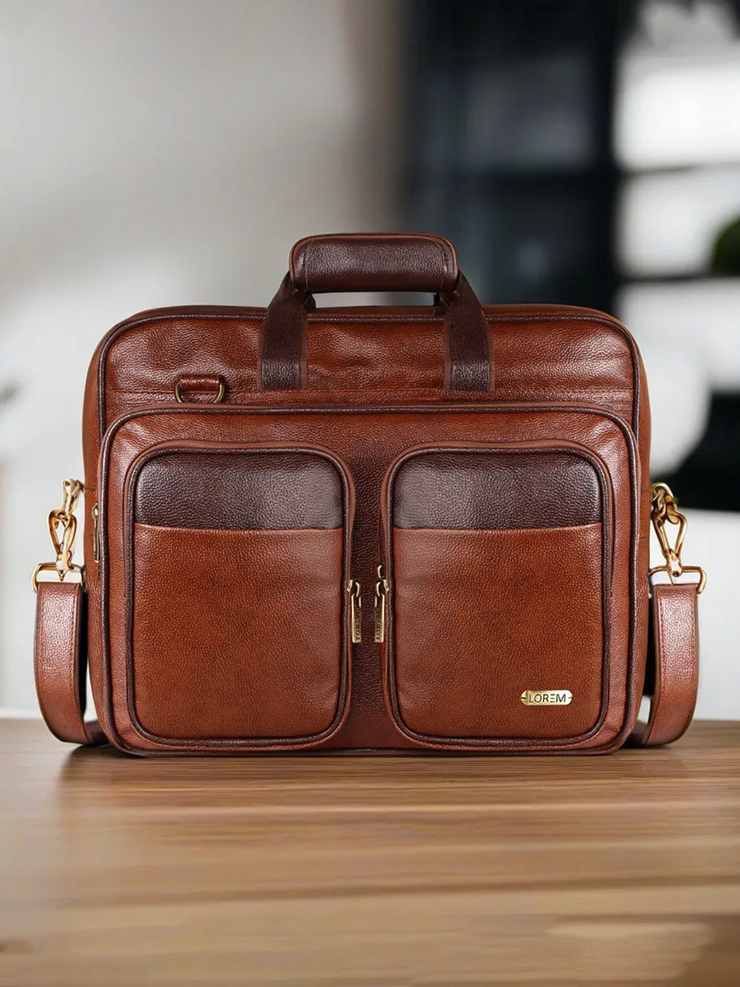 

LOREM Unisex Textured Laptop Bag, Orange