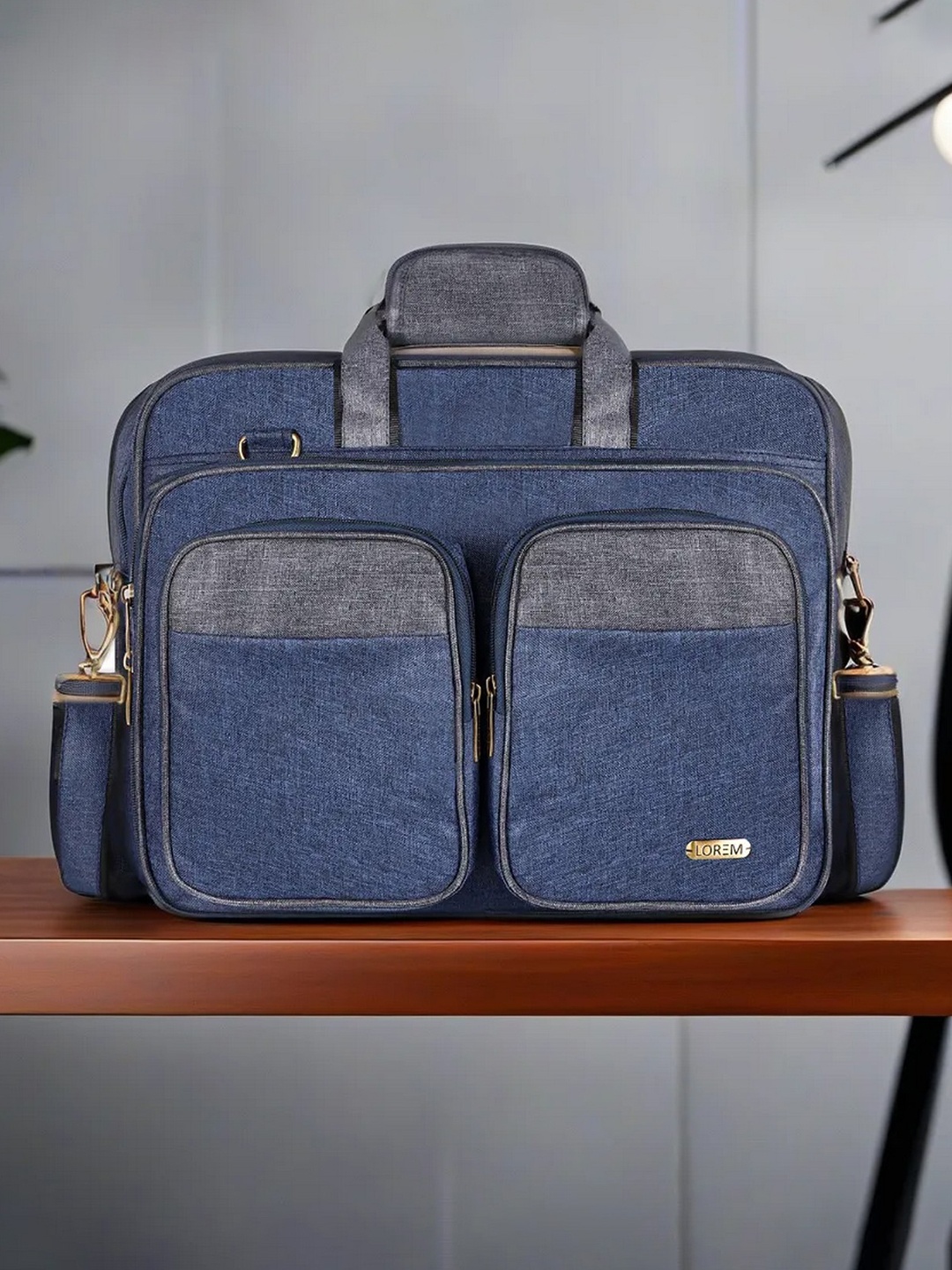 

LOREM Unisex Textured Laptop Bag, Blue