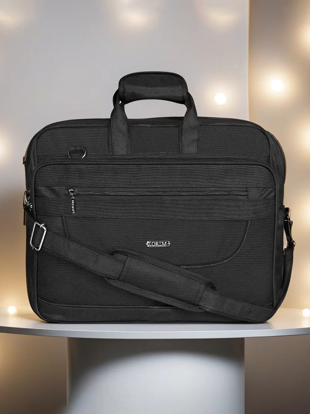 

LOREM Unisex Textured Laptop Bag, Black