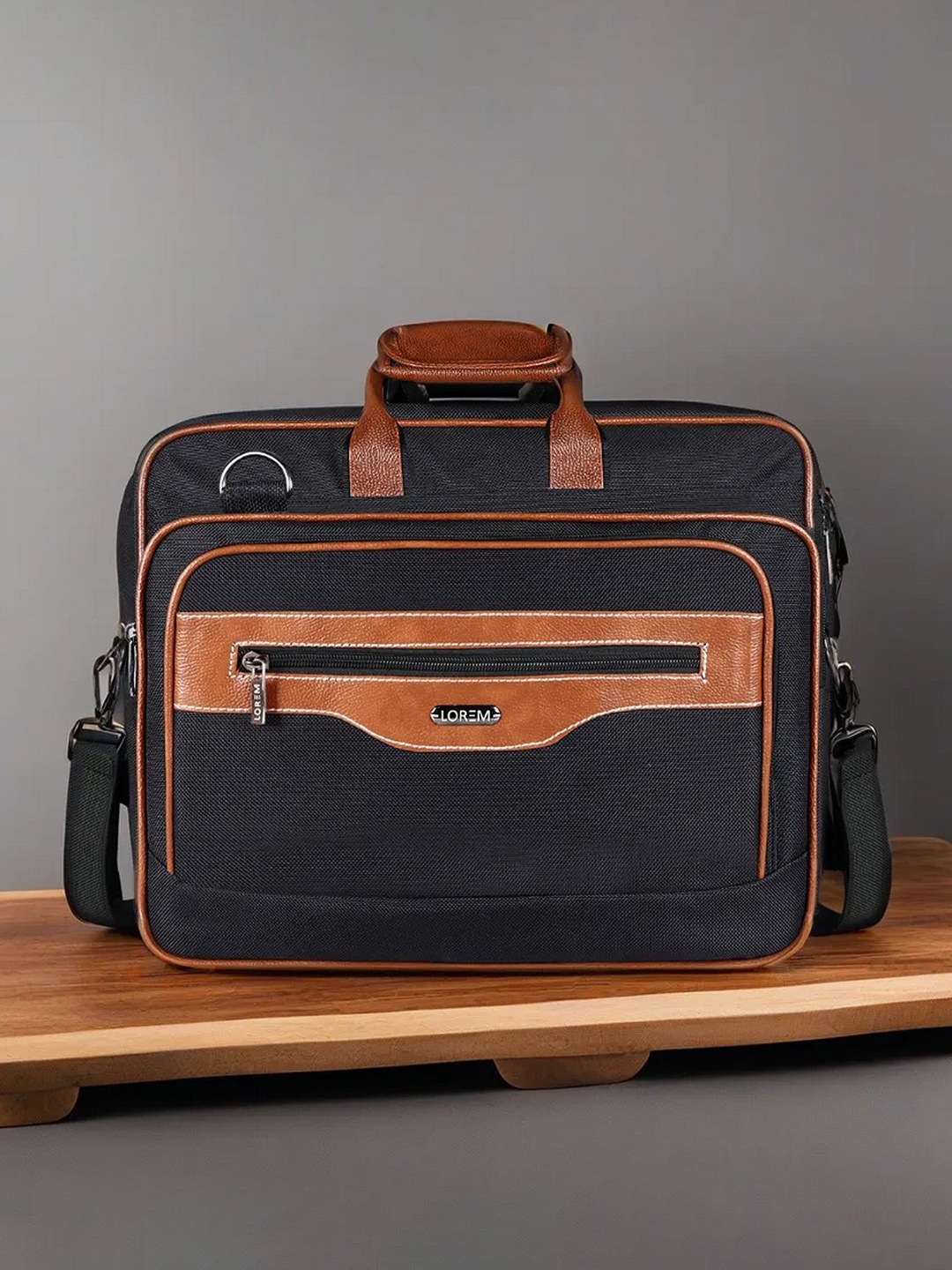 

LOREM Unisex Textured Laptop Bag, Black
