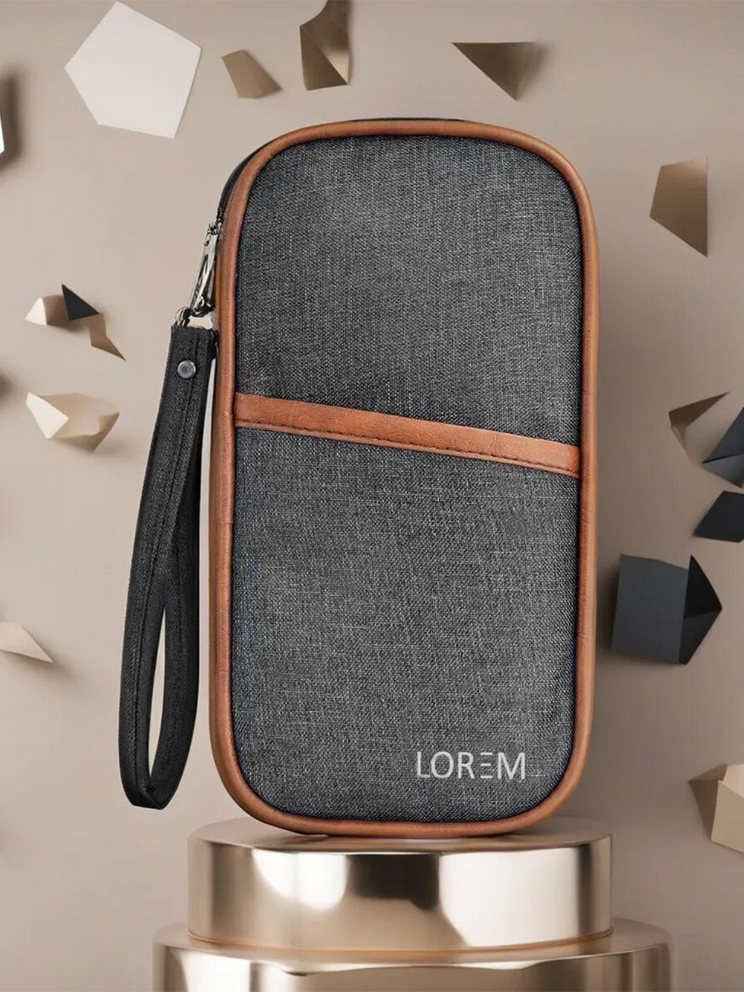 

LOREM Unisex Textured Passport Holder, Grey