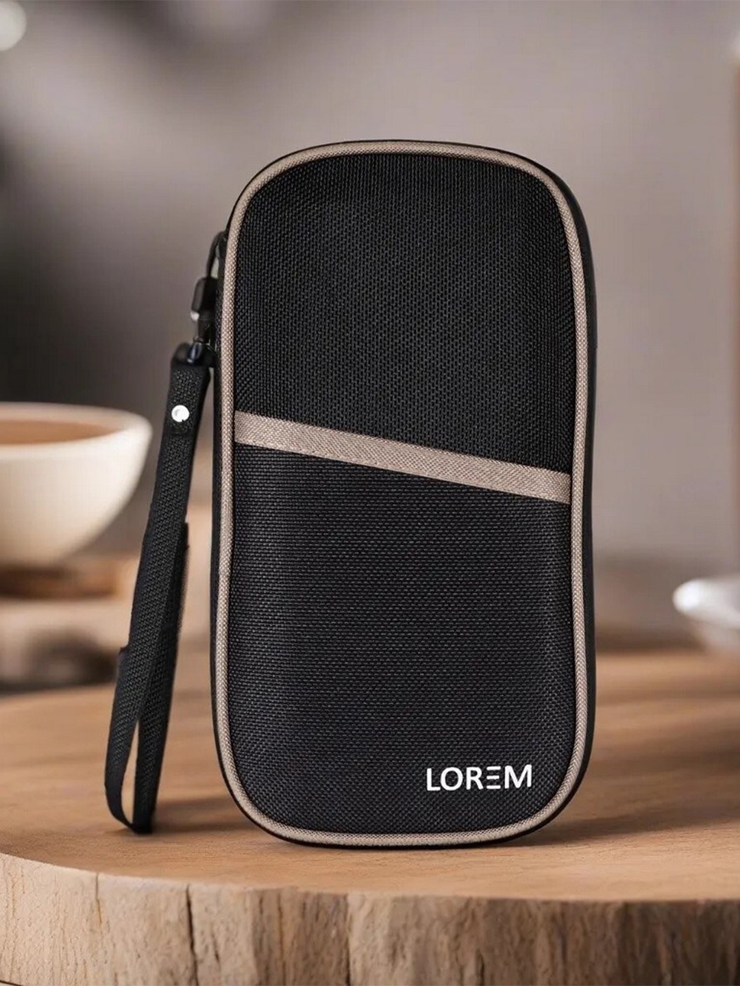 

LOREM Textured Passport Holder, Black