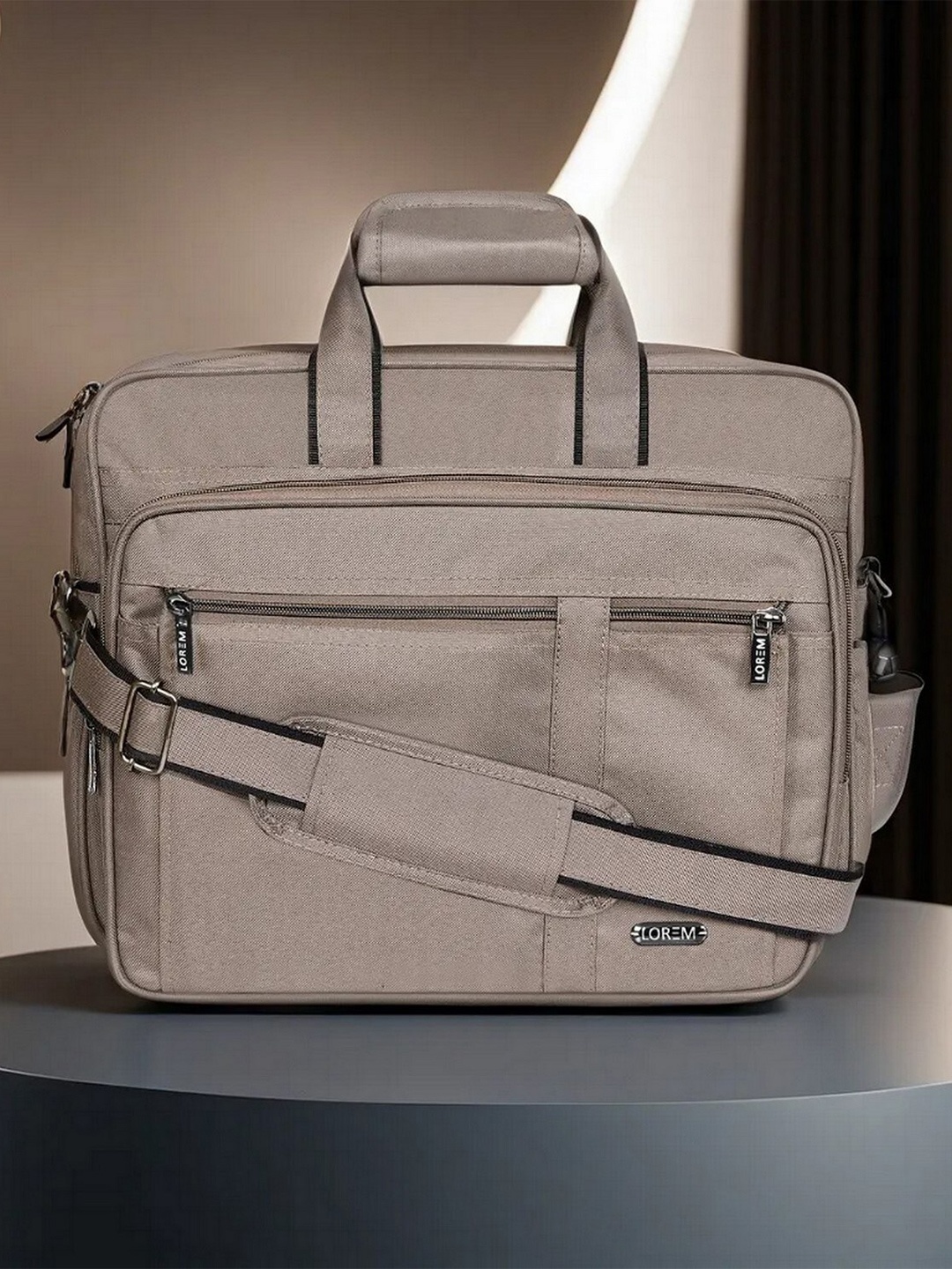 

LOREM Textured Messenger Bag, Cream