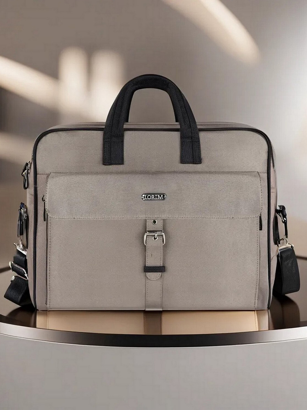

LOREM Textured Messenger Bag, Grey