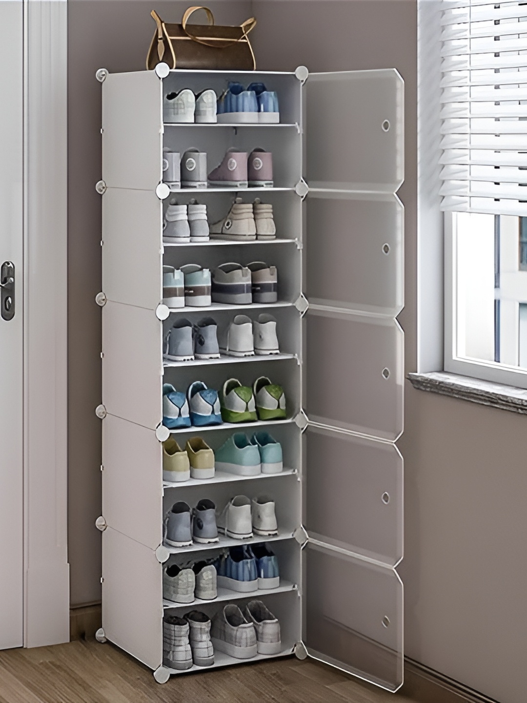 

KriShyam White 10-Layers Shoes Rack