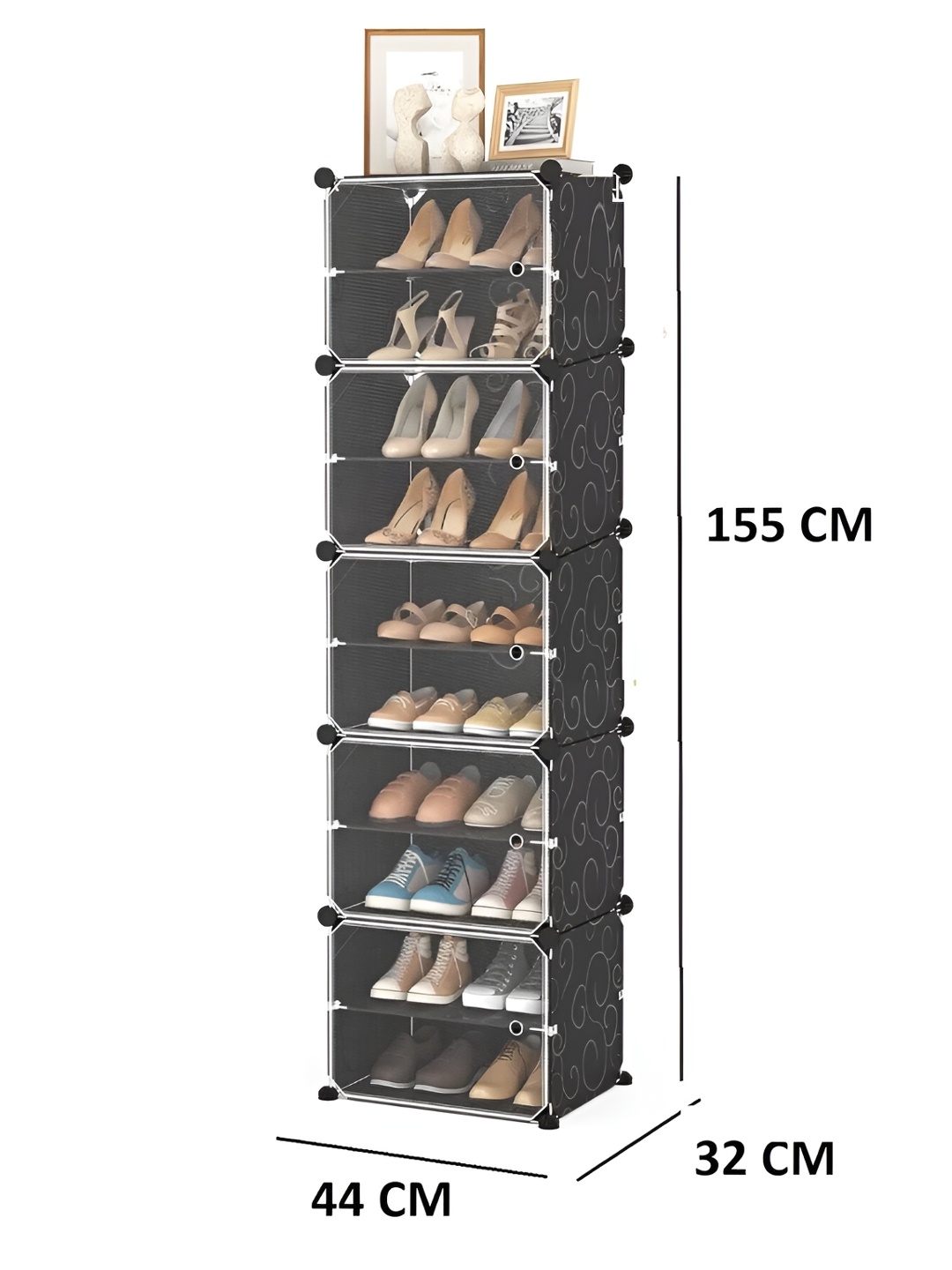 

KriShyam Black10-Layers Shoes Rack, Black