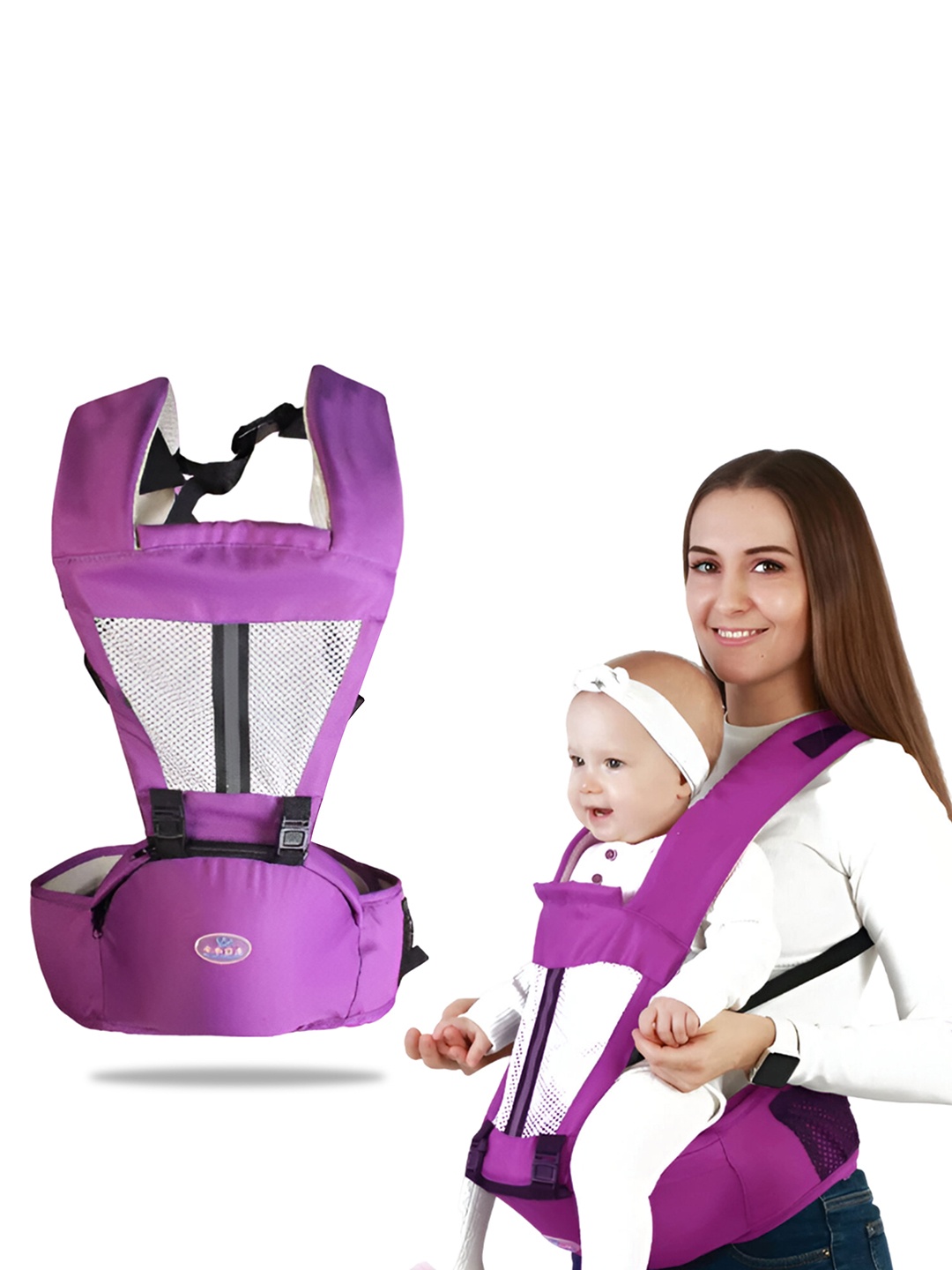 

BAESD Infants Colourblocked Breathable Baby Carrier, Magenta