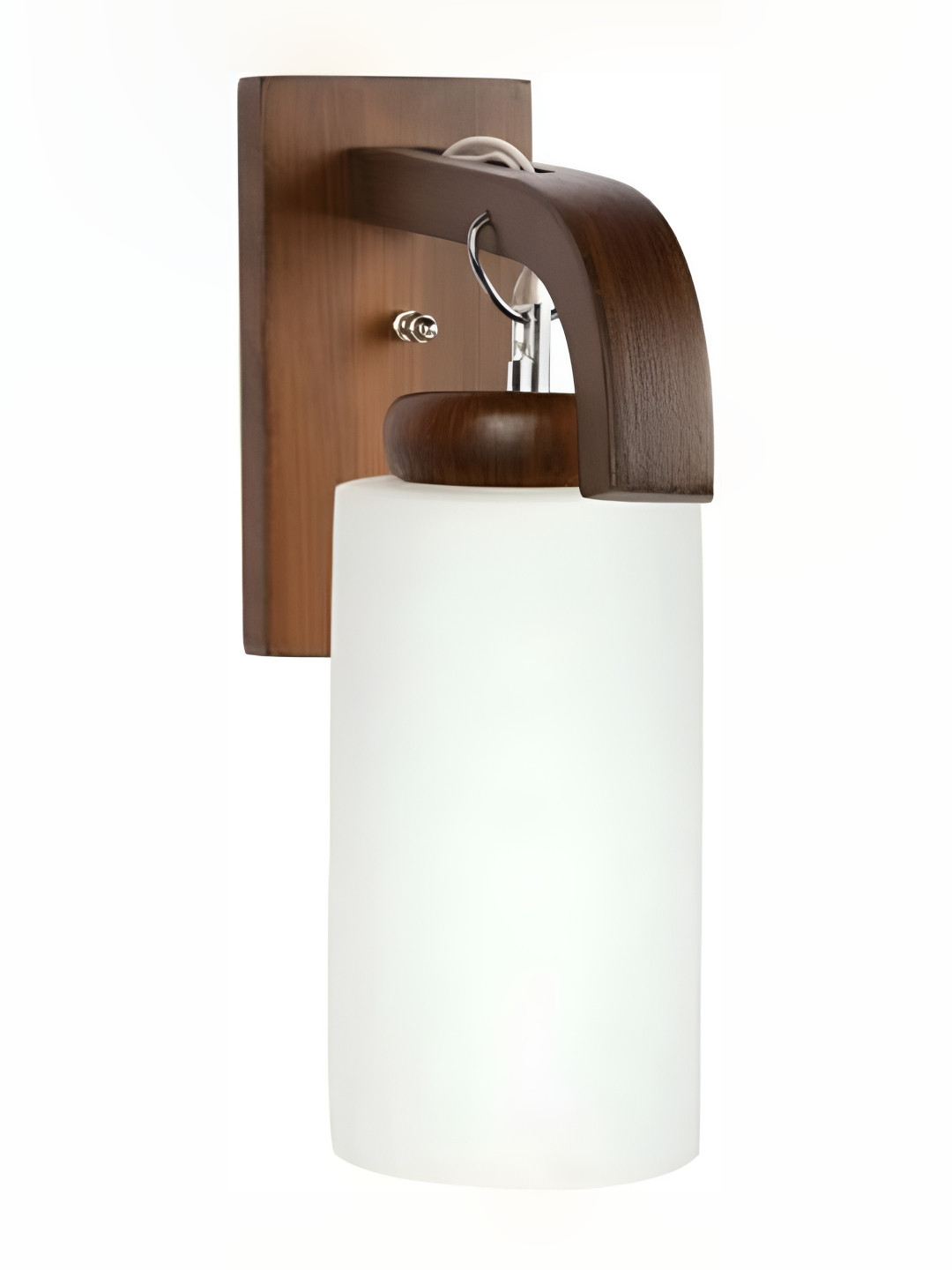

1ST TIME White & Brown Cylinder Shaped Glass Wall Lamp