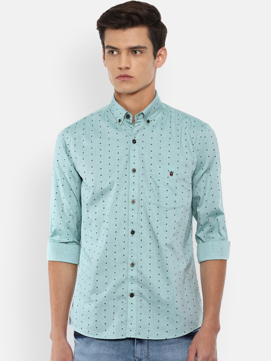 

Louis Philippe Sport Slim Fit Printed Cotton Casual Shirt, Blue