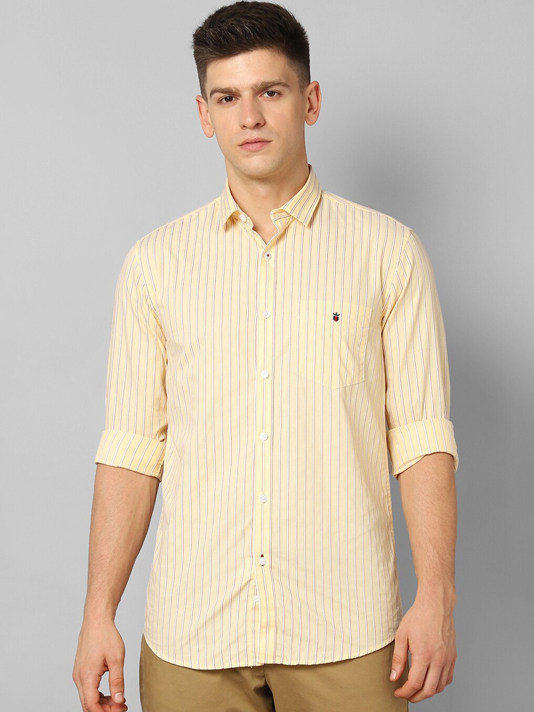 

Louis Philippe Sport Slim Fit Cotton Striped Casual Shirt, Yellow
