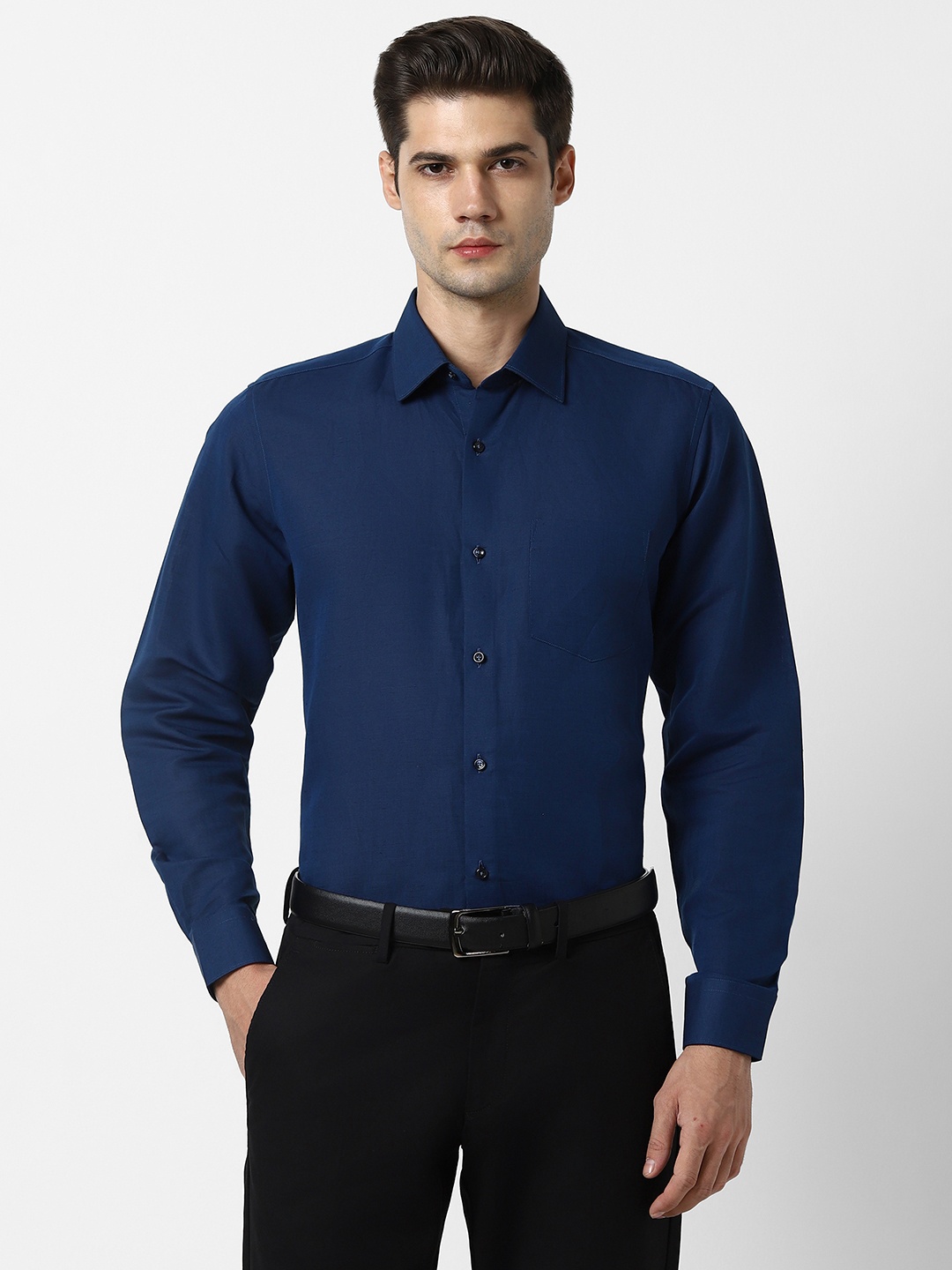 

Van Heusen Spread Collar Long Sleeves Formal Shirt, Blue
