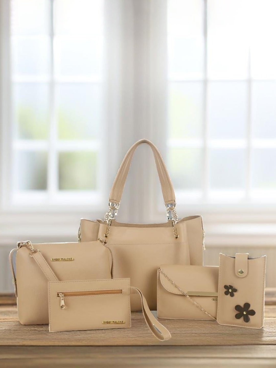 

Bagsy Malone Bucket Vegan Leather Handheld Bag, Beige