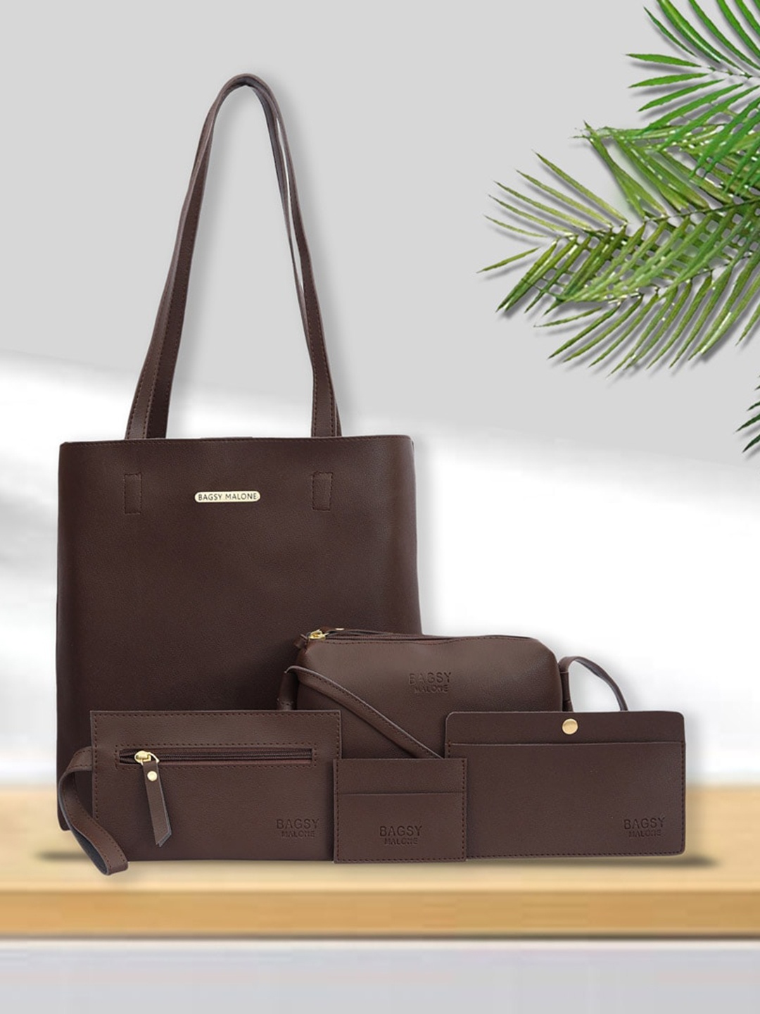

Bagsy Malone Structured Vegan Leather Tote Bag, Brown