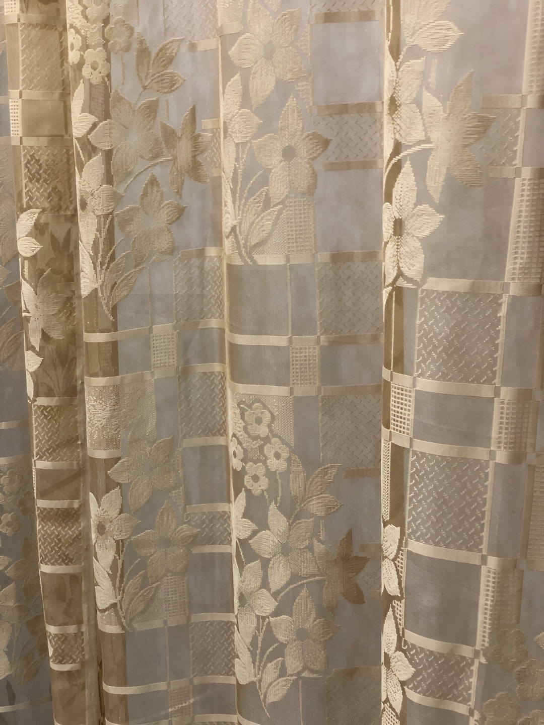 

RIDHAAN Brown Floral Sheer Long Door Curtain