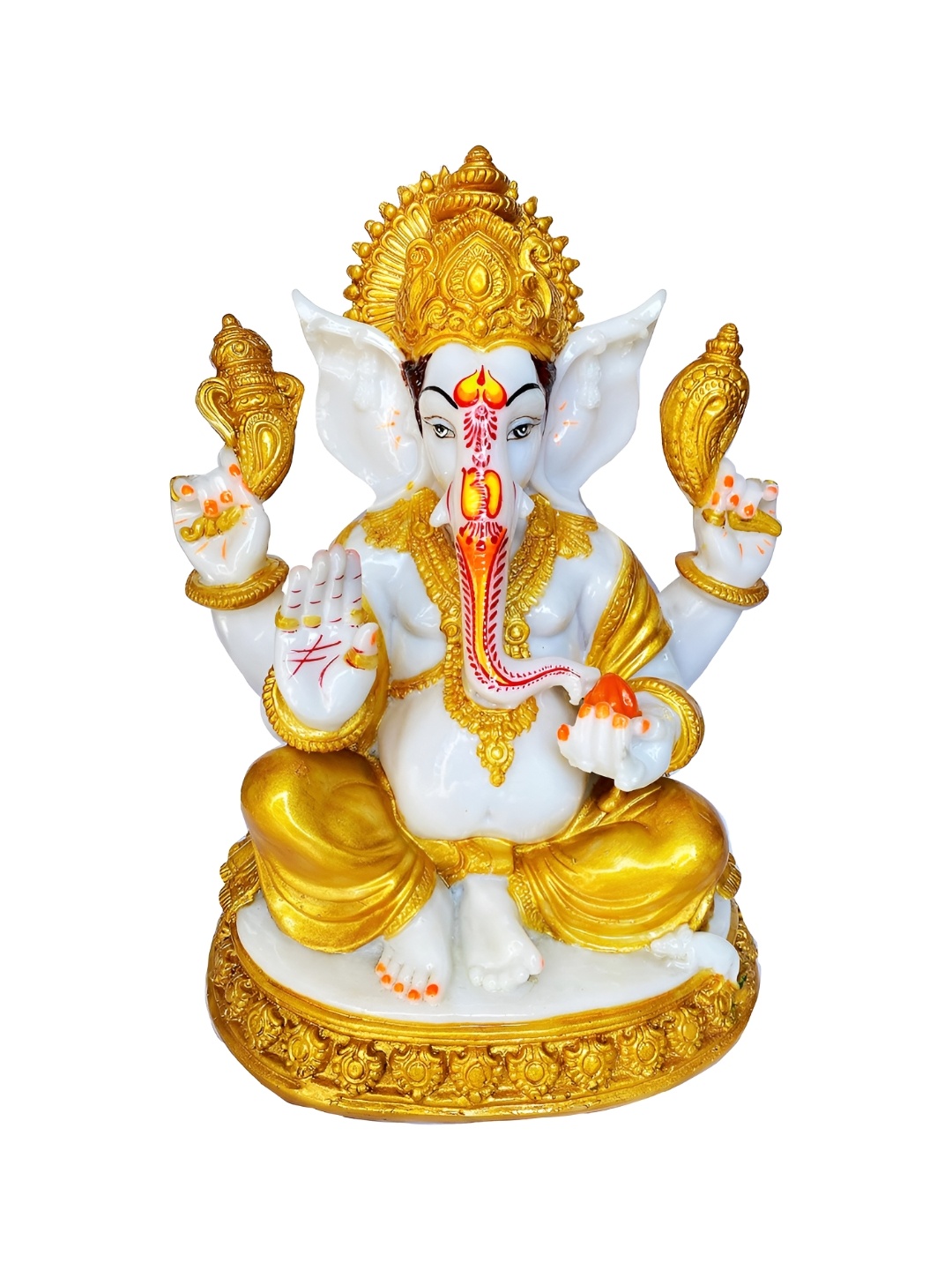 

krishnagallery1 White & Gold Toned Religious Idol Showpiece