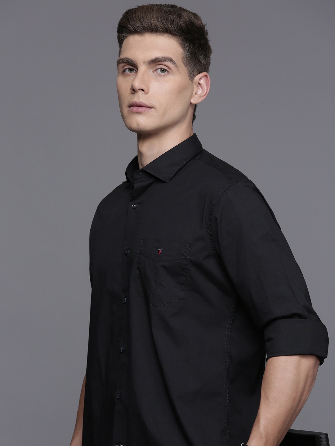 

Louis Philippe Sport Slim Fit Opaque Casual Shirt, Black