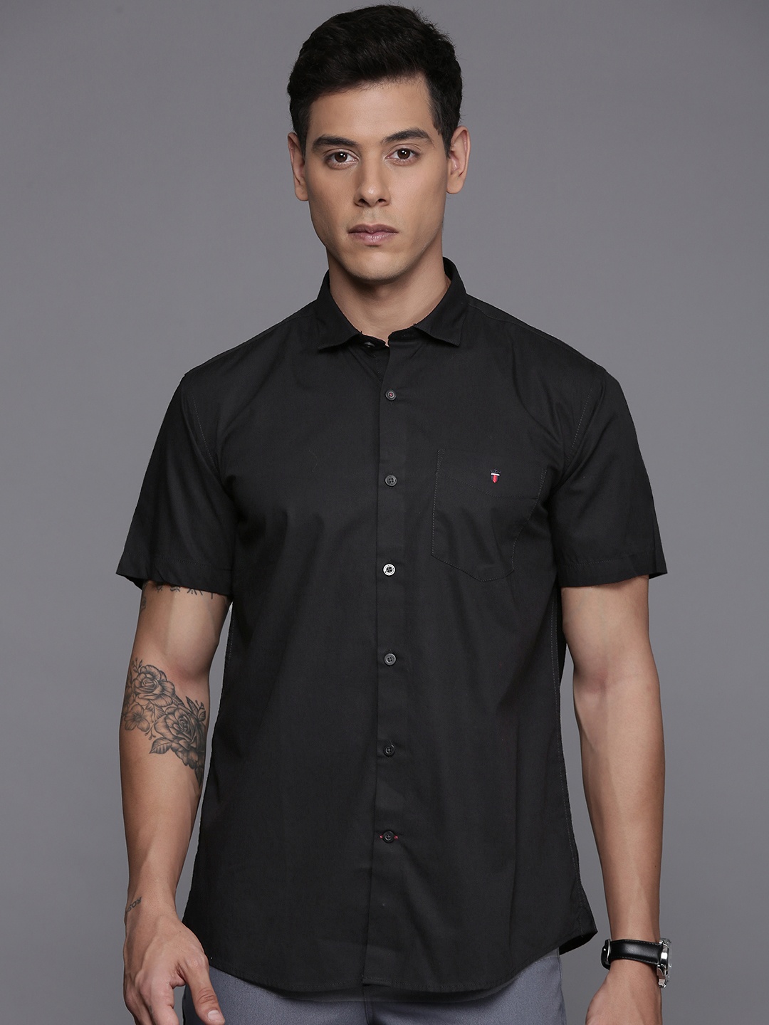 

Louis Philippe Sport Slim Fit Opaque Casual Shirt, Black