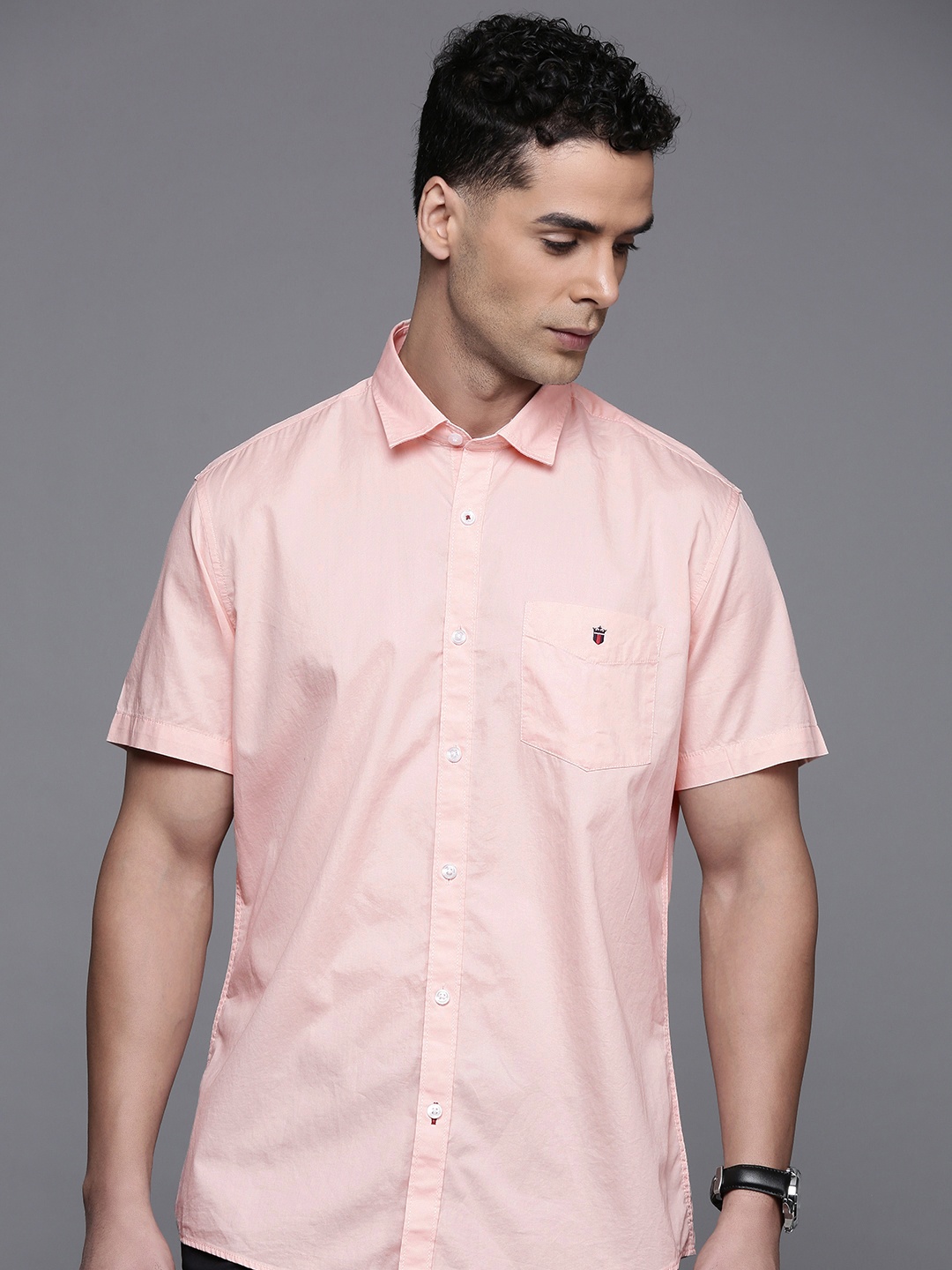 

Louis Philippe Sport Pure Cotton Slim Fit Casual Shirt, Pink