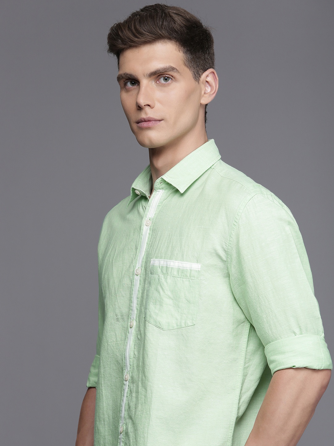 

Louis Philippe Sport Contrast Placket Slim Fit Shirt, Green