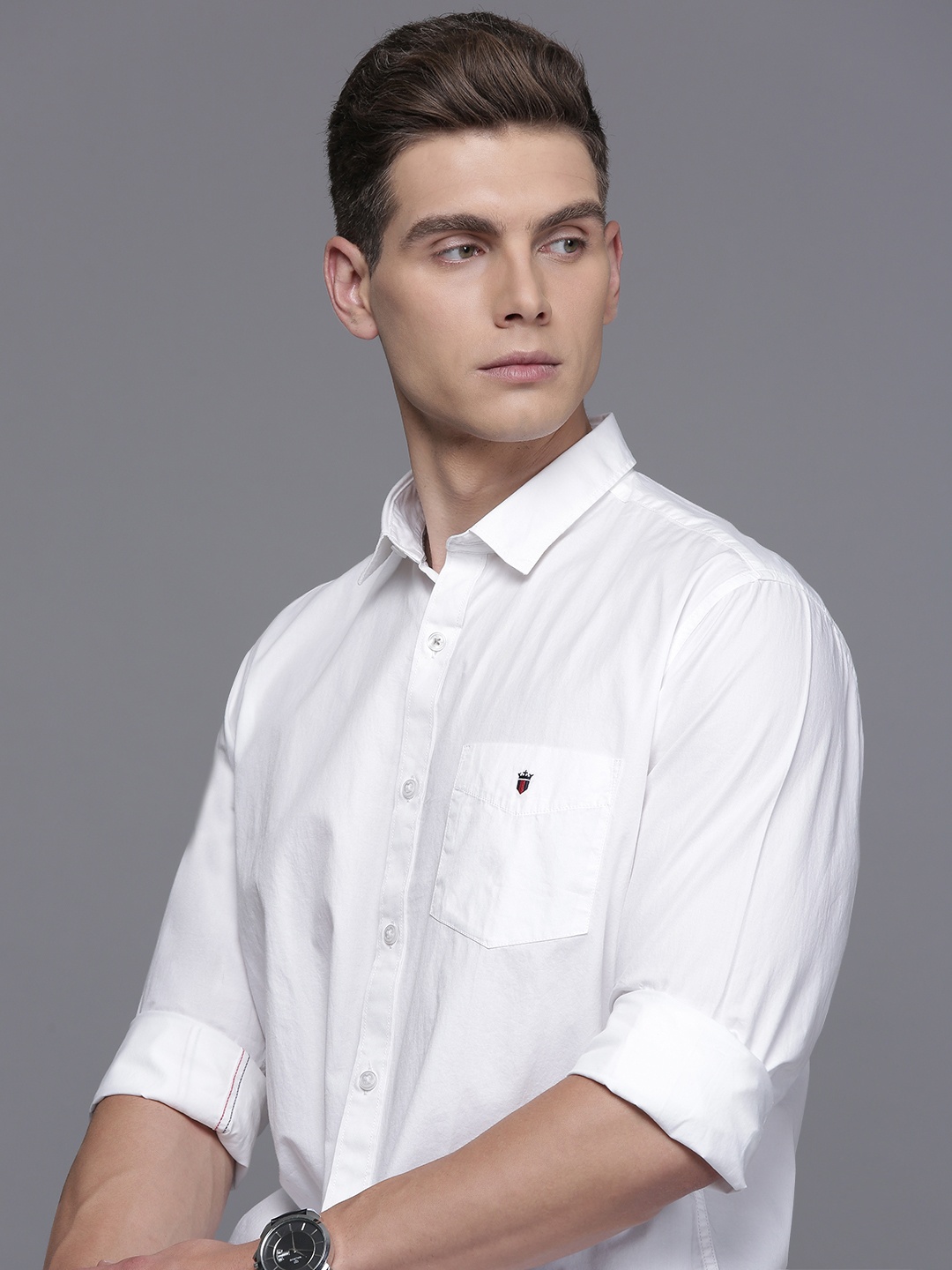 

Louis Philippe Sport Pure Cotton Slim Fit Opaque Casual Shirt, White