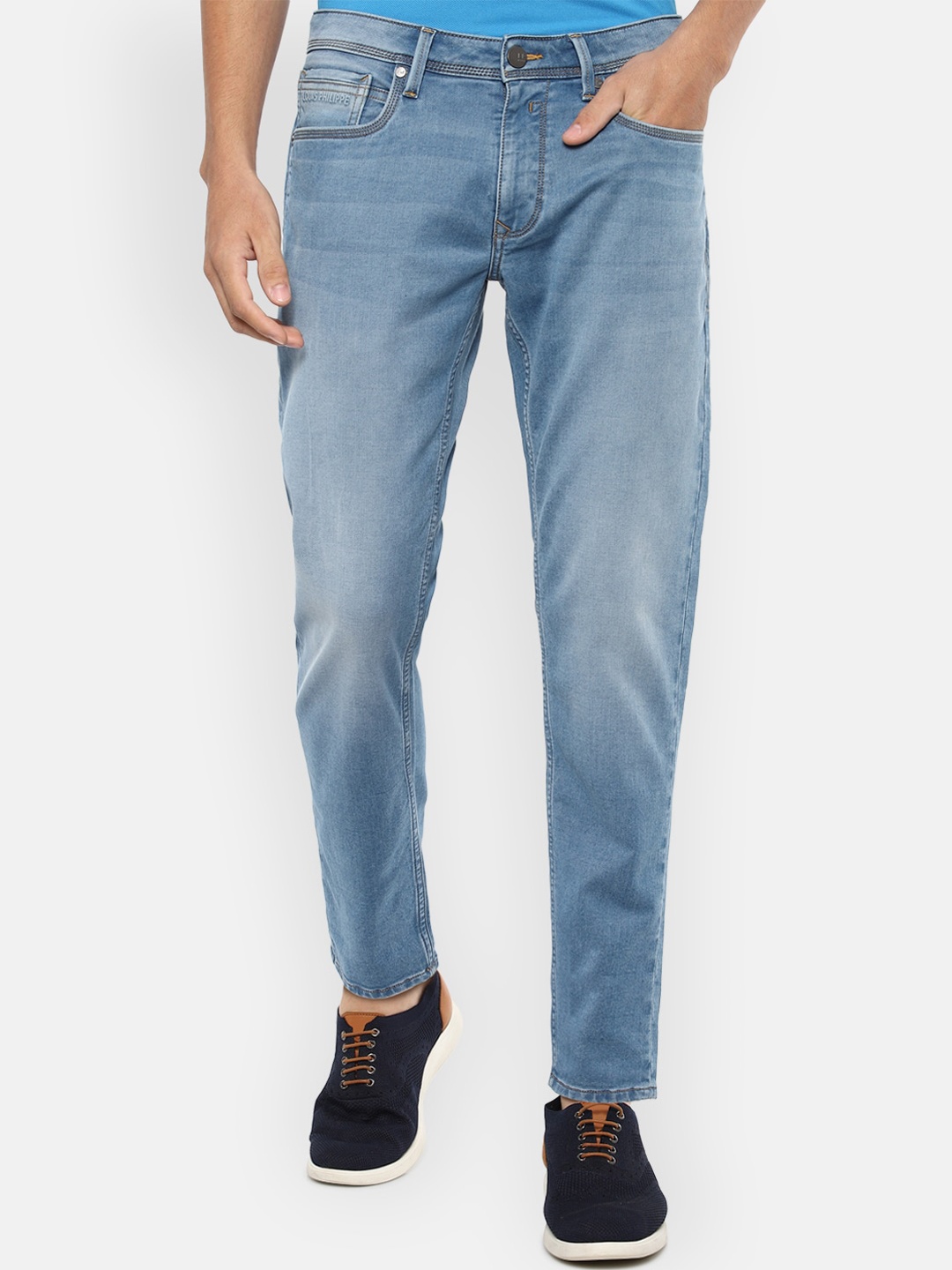 

Louis Philippe Jeans Men Slim Fit Clean Look Light Fade Stretchable Jeans, Blue